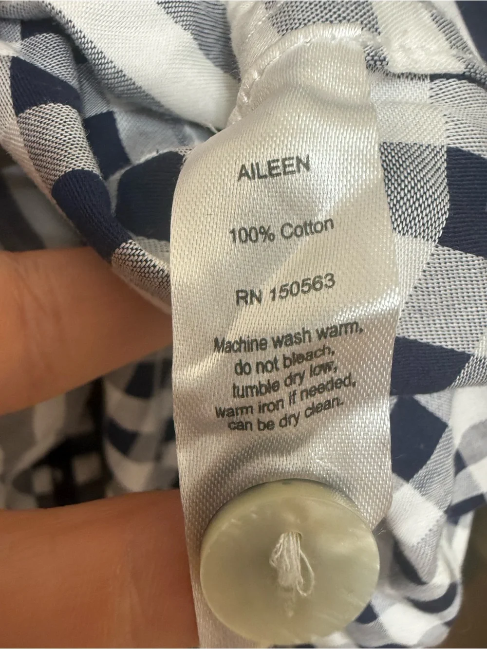 Hinson Wu XL Aileen Top Stripe Gingham Designer Modern Everyday Luxury Cotton